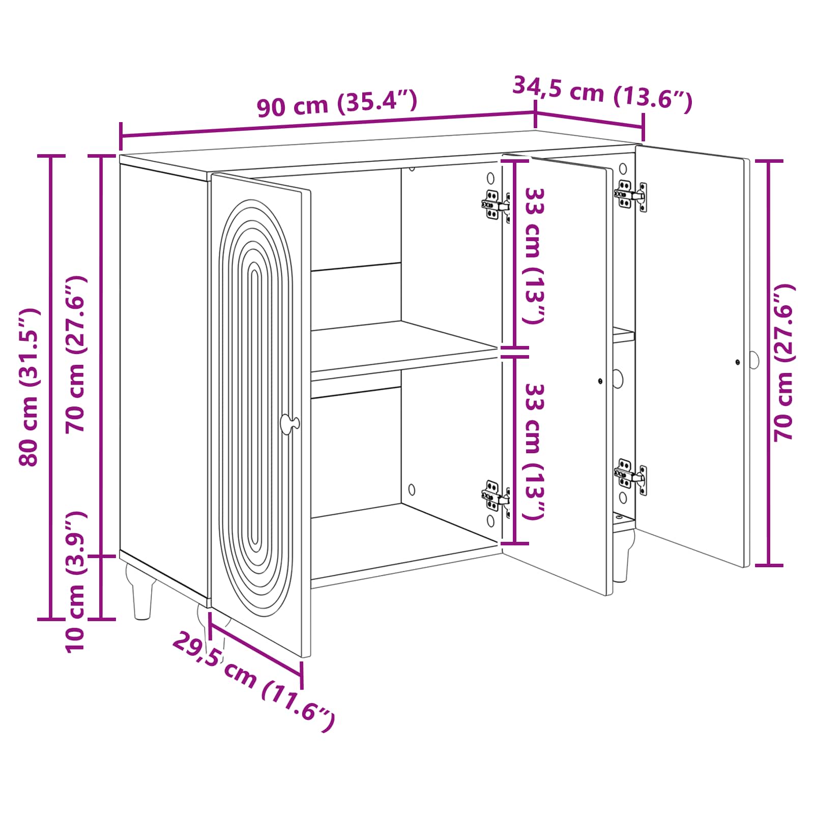 vidaXL Bufet dąb Sonoma 89 x 34,5 x 80 cm Drewno inżynieryjne