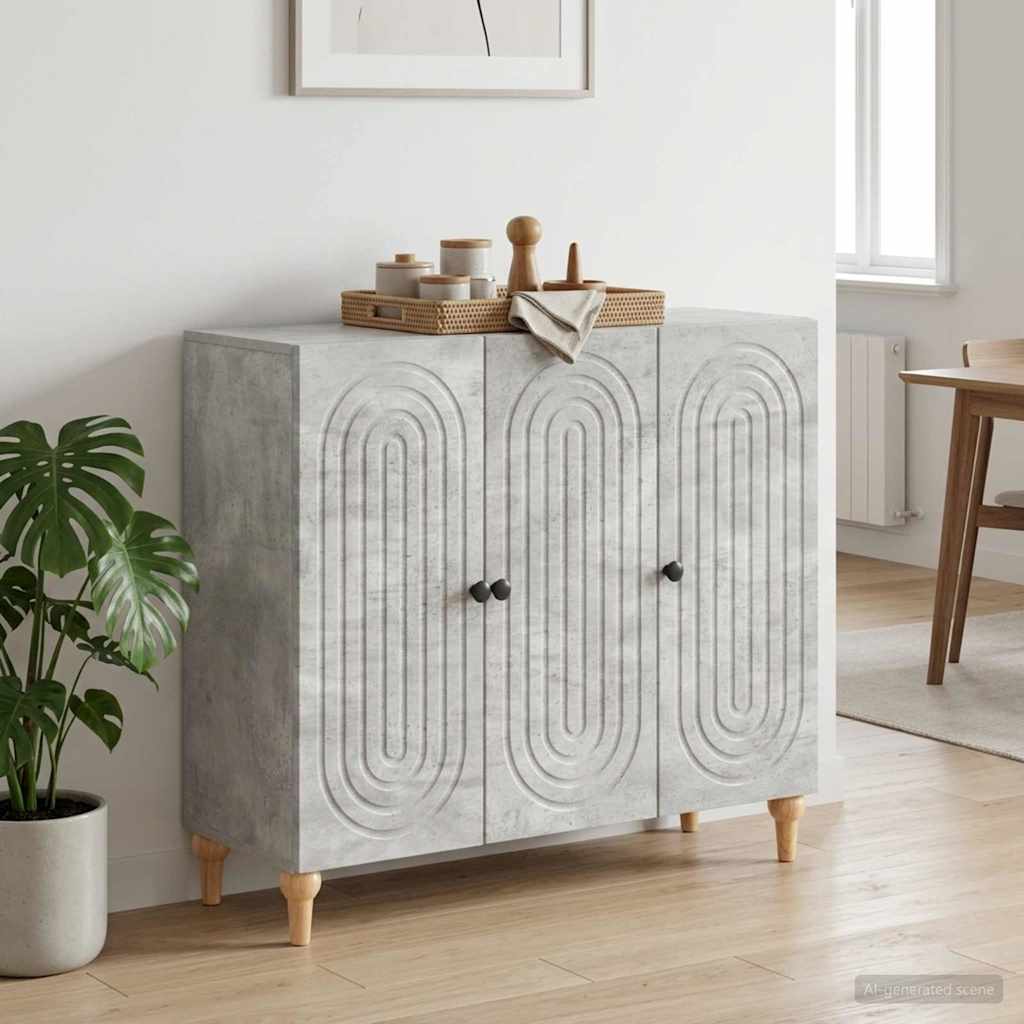 vidaXL Bufet Betonowy szary 89 x 34,5 x 80 cm Drewno inżynieryjne