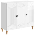 vidaXL Bufet Biały wysoki połysk 89 x 34,5 x 80 cm Drewno inżynieryjne