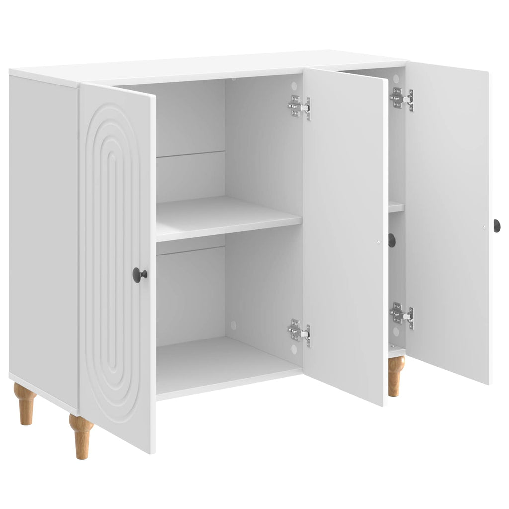 vidaXL Bufet Biały wysoki połysk 89 x 34,5 x 80 cm Drewno inżynieryjne
