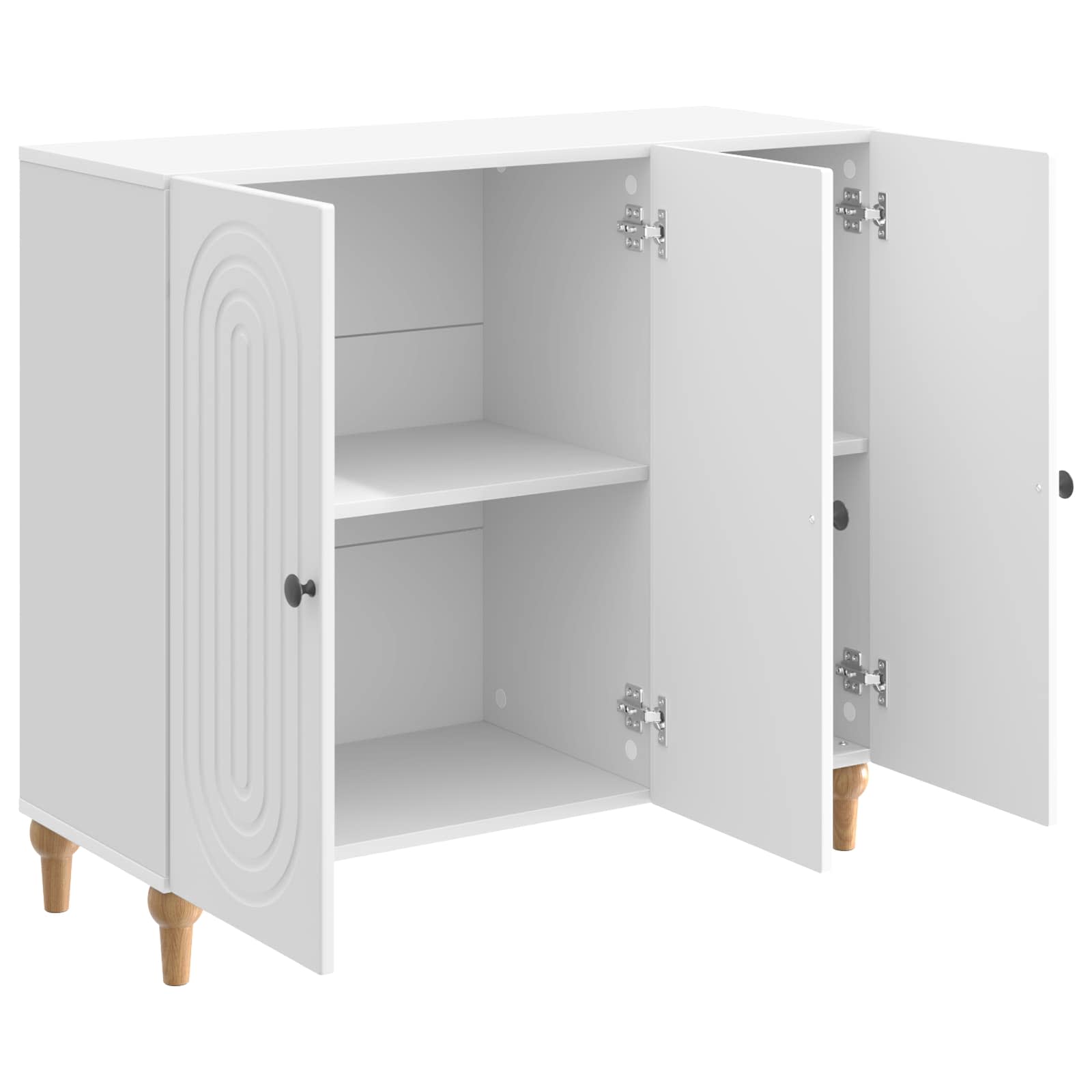 vidaXL Bufet Biały wysoki połysk 89 x 34,5 x 80 cm Drewno inżynieryjne