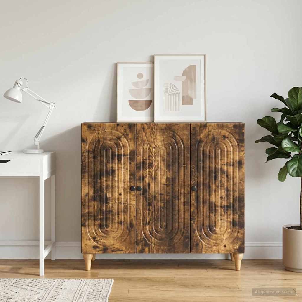 vidaXL Bufet Dąb wędzony 89 x 34,5 x 80 cm Drewno inżynieryjne
