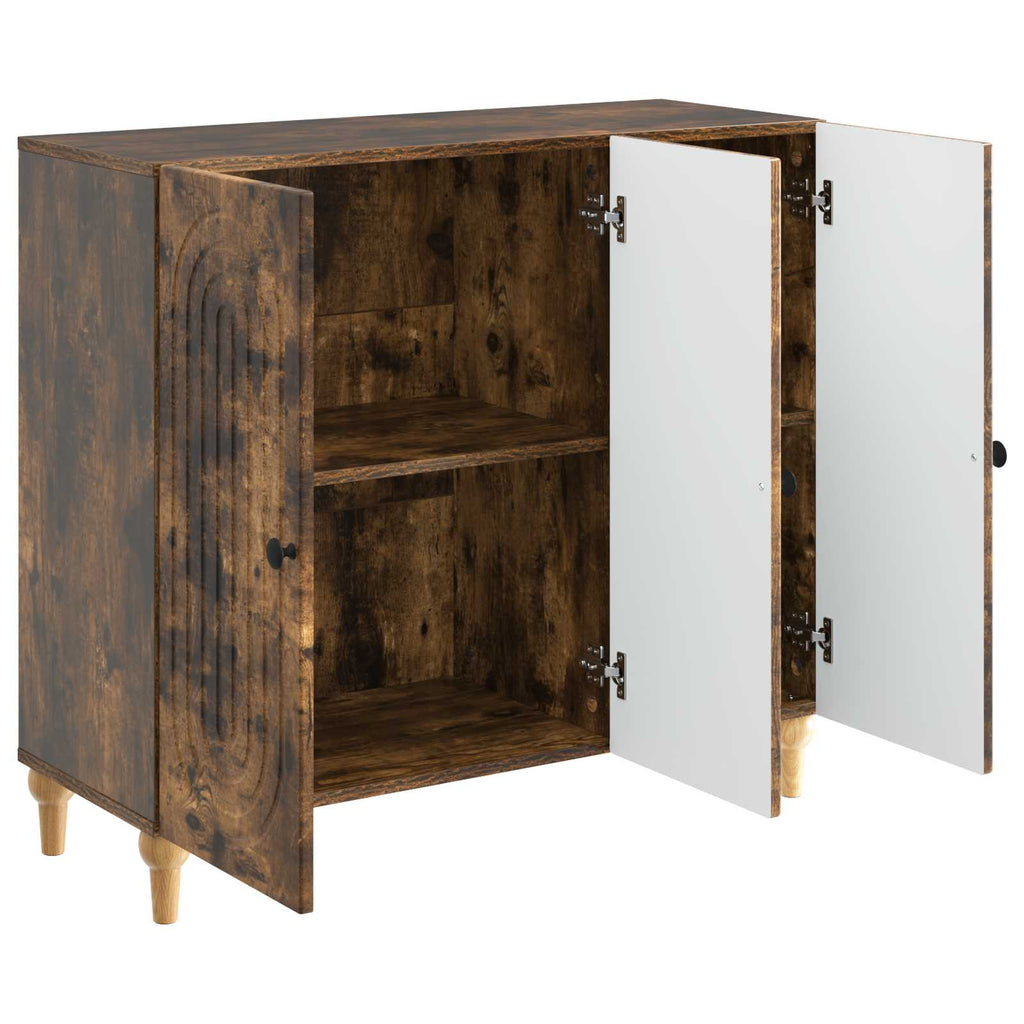 vidaXL Bufet Dąb wędzony 89 x 34,5 x 80 cm Drewno inżynieryjne