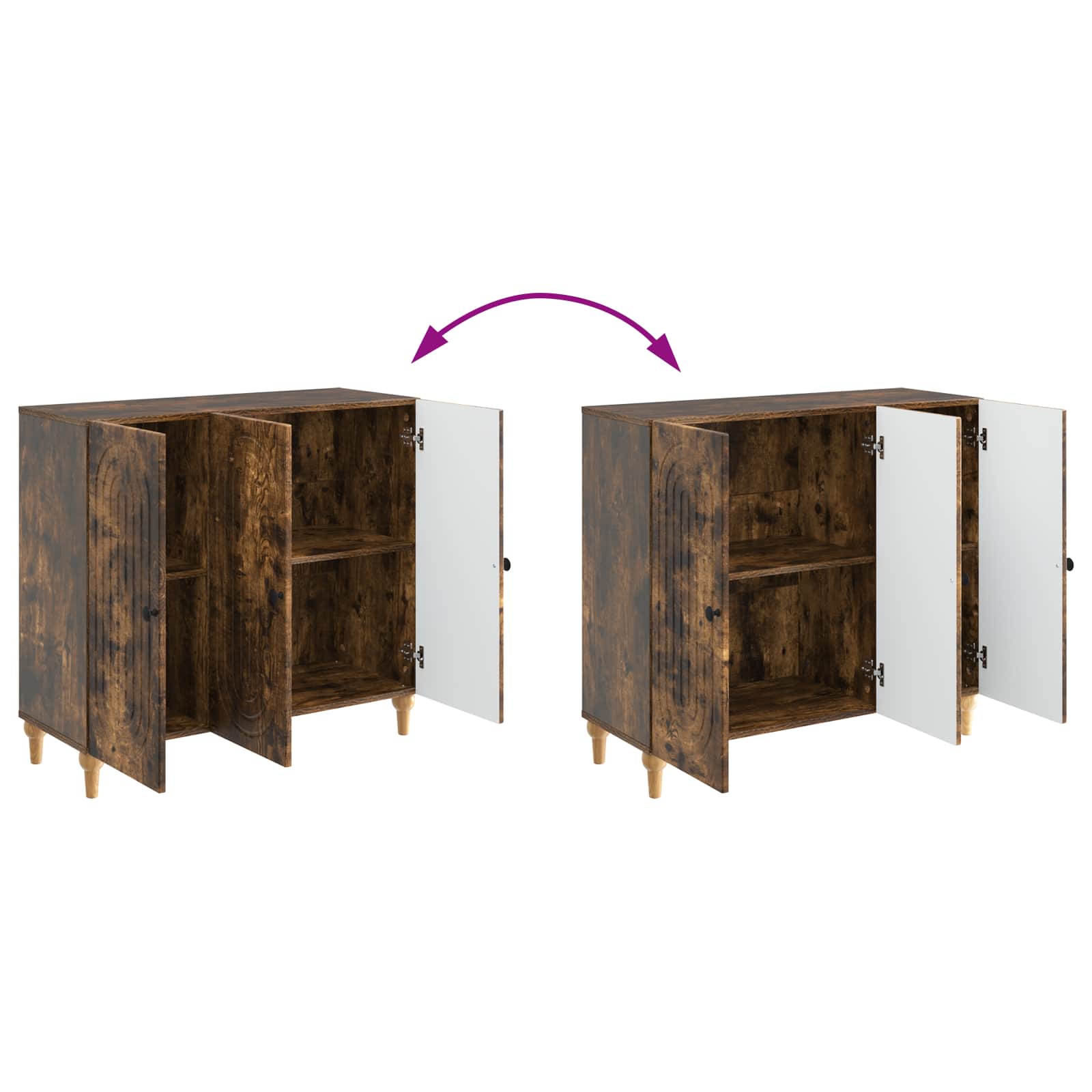 vidaXL Bufet Dąb wędzony 89 x 34,5 x 80 cm Drewno inżynieryjne