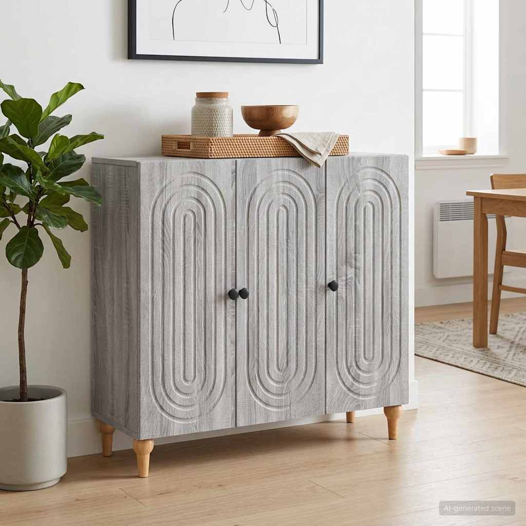 vidaXL Bufet Szary Sonoma 89 x 34,5 x 80 cm Drewno inżynieryjne