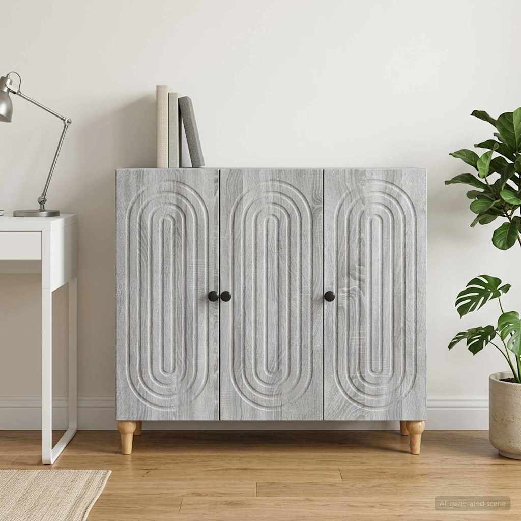 vidaXL Bufet Szary Sonoma 89 x 34,5 x 80 cm Drewno inżynieryjne