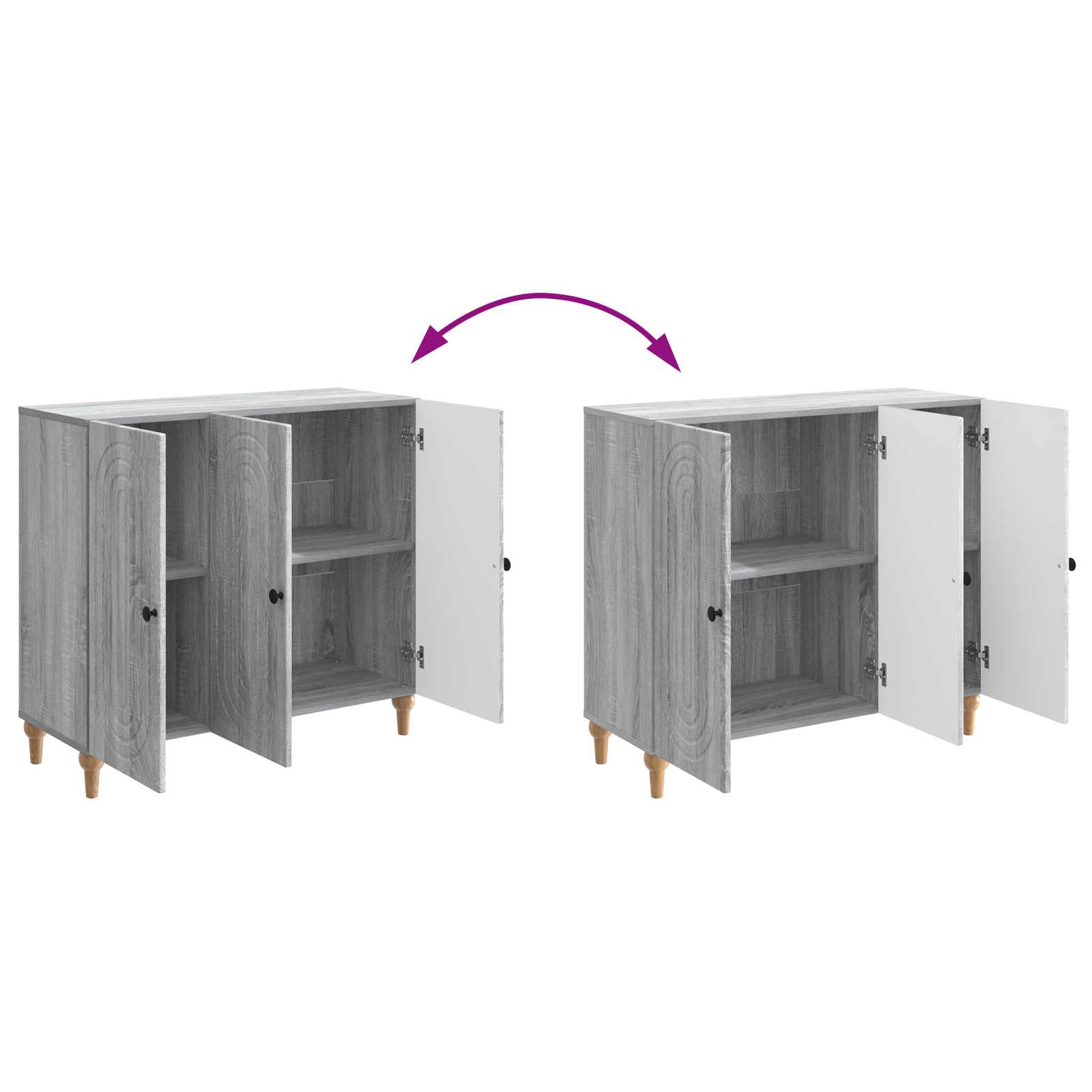 vidaXL Bufet Szary Sonoma 89 x 34,5 x 80 cm Drewno inżynieryjne