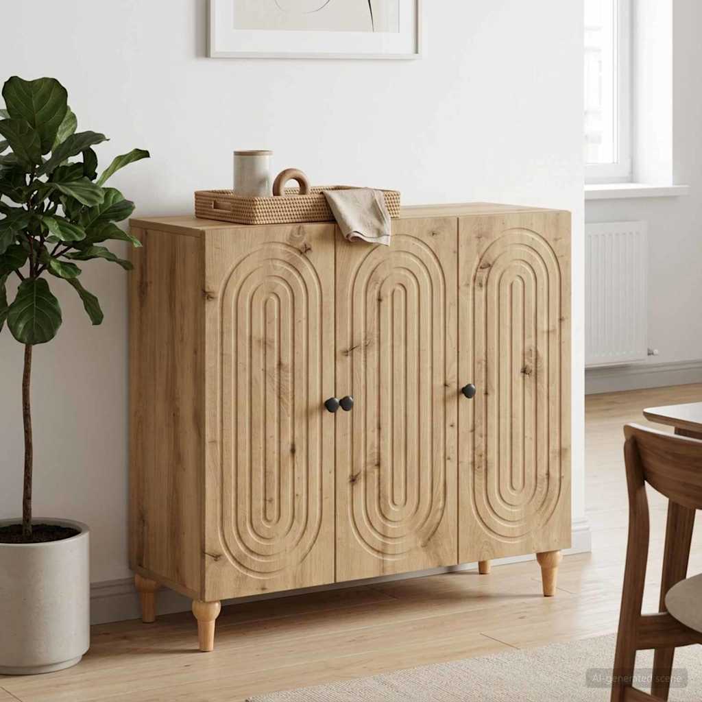 vidaXL Bufet Dąb artisan 89 x 34,5 x 80 cm Drewno inżynieryjne