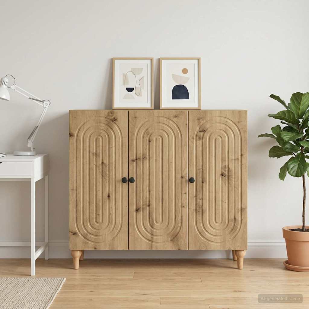 vidaXL Bufet Dąb artisan 89 x 34,5 x 80 cm Drewno inżynieryjne