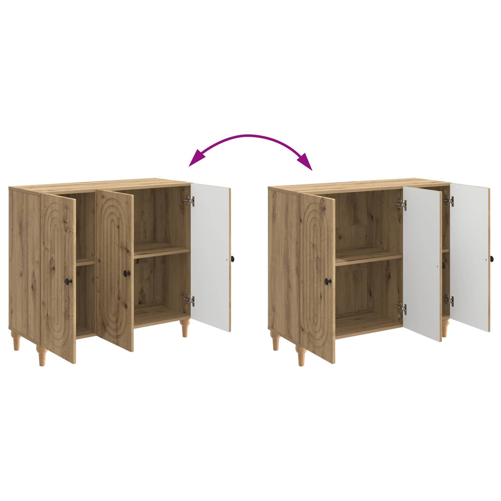vidaXL Bufet Dąb artisan 89 x 34,5 x 80 cm Drewno inżynieryjne