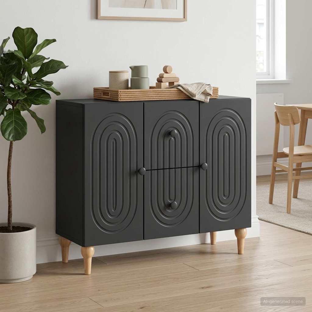 vidaXL Szafka pod telewizor z szufladą Czarny 89 x 34,5 x 60 cm