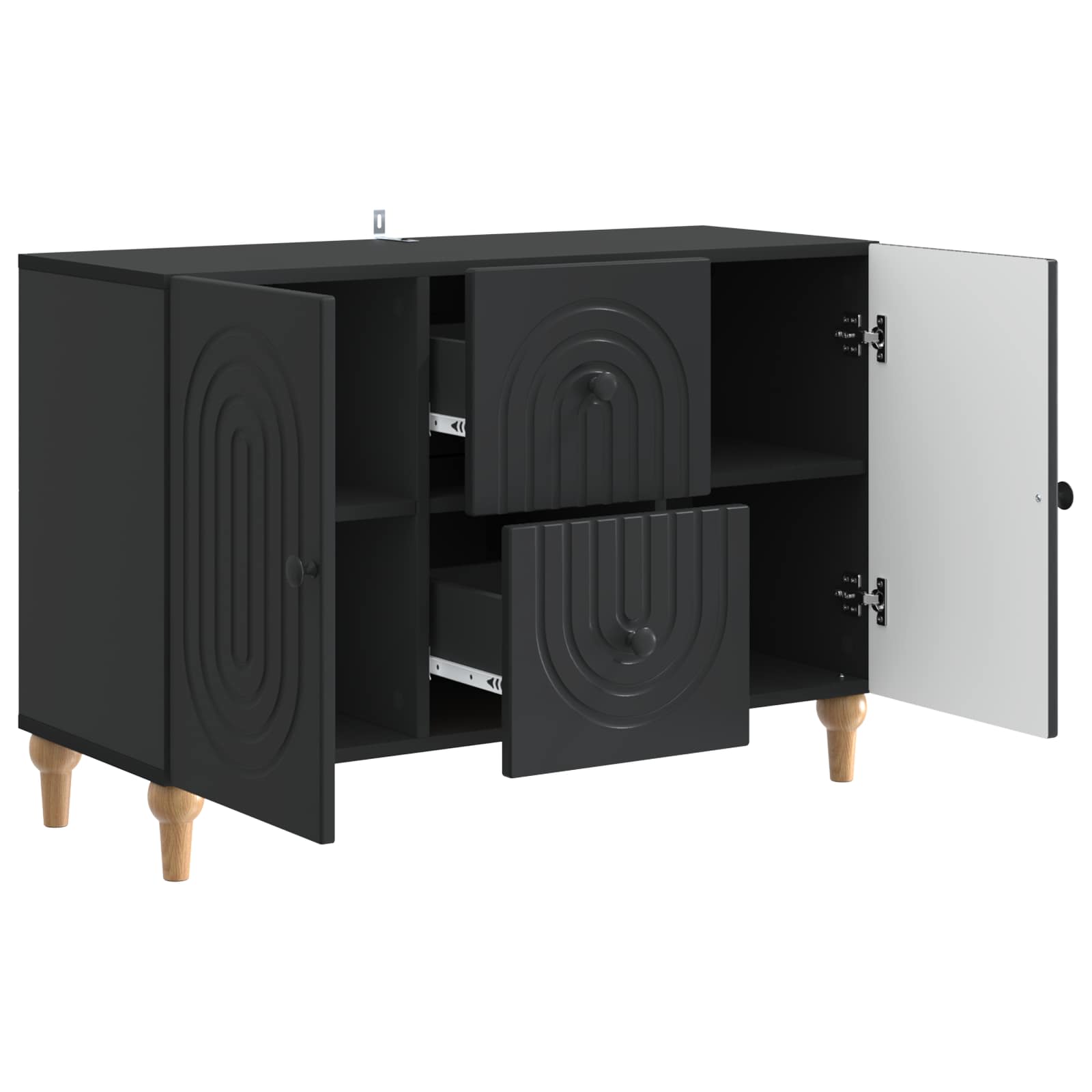 vidaXL Szafka pod telewizor z szufladą Czarny 89 x 34,5 x 60 cm