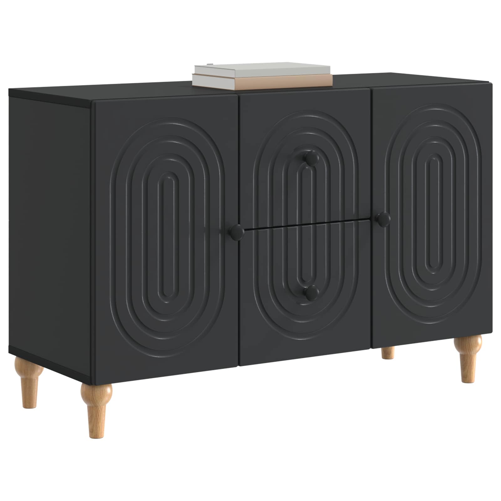 vidaXL Szafka pod telewizor z szufladą Czarny 89 x 34,5 x 60 cm