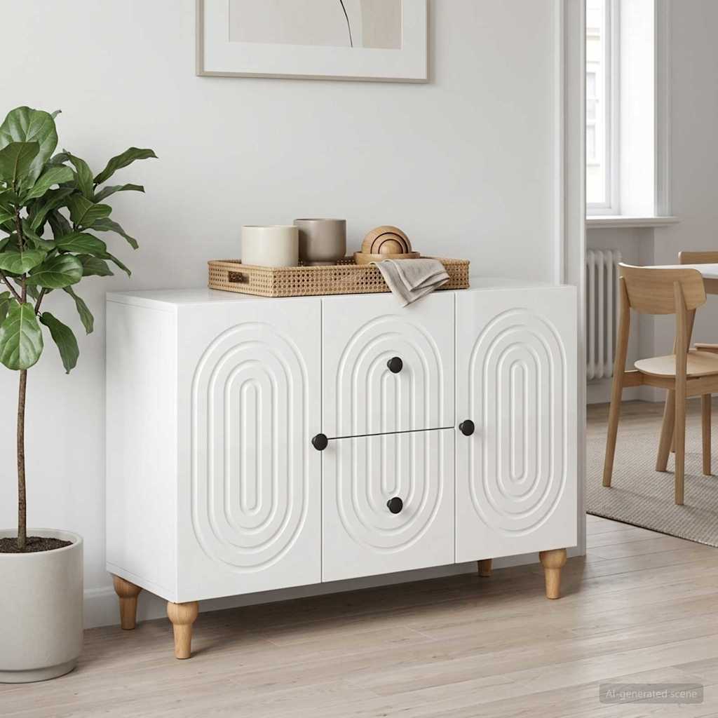 vidaXL Szafka pod telewizor Biały wysoki połysk 89 x 34,5 x 60 cm