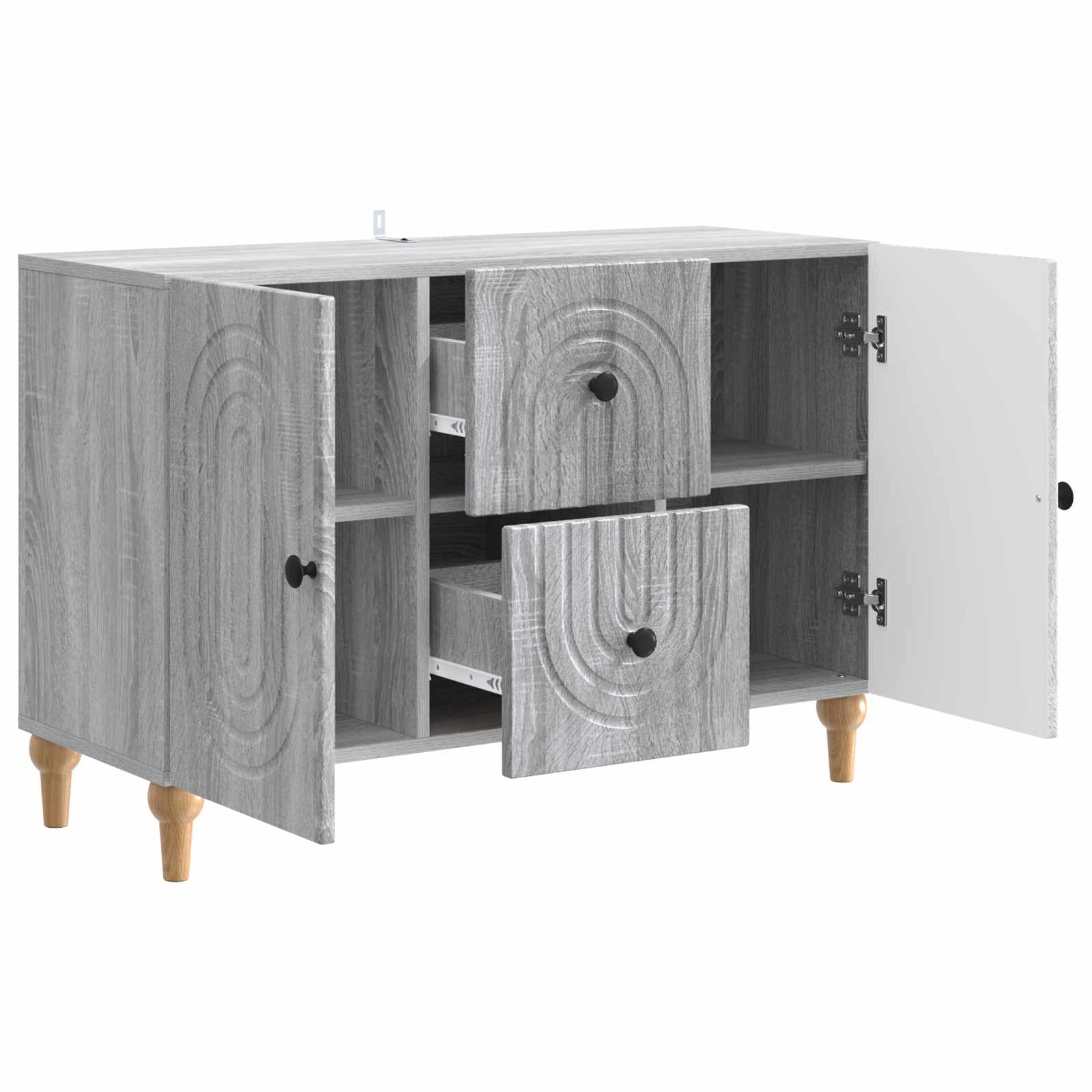 vidaXL Szafka pod telewizor z szufladą Szary Sonoma 89 x 34,5 x 60 cm