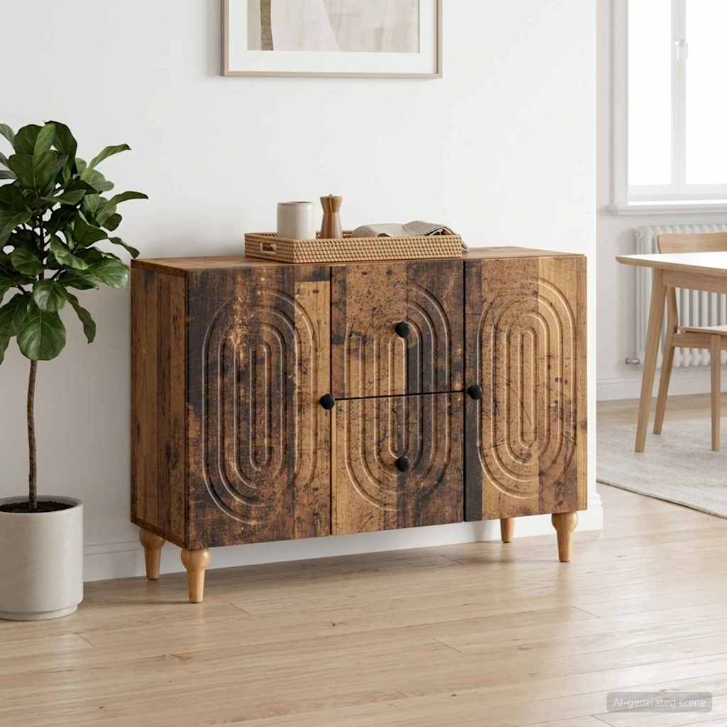vidaXL Szafka pod telewizor z szufladą Stare drewno 89 x 34,5 x 60 cm