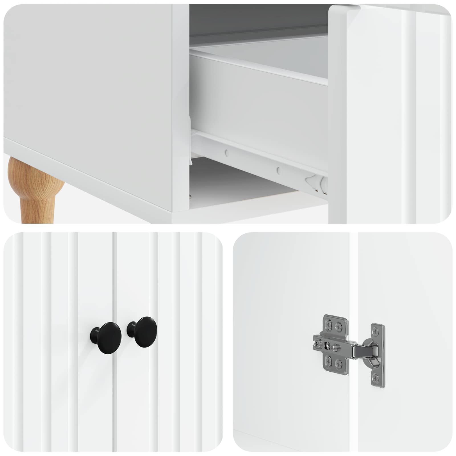 vidaXL Bufet Biały 66 x 34,5 x 95 cm Drewno inżynieryjne