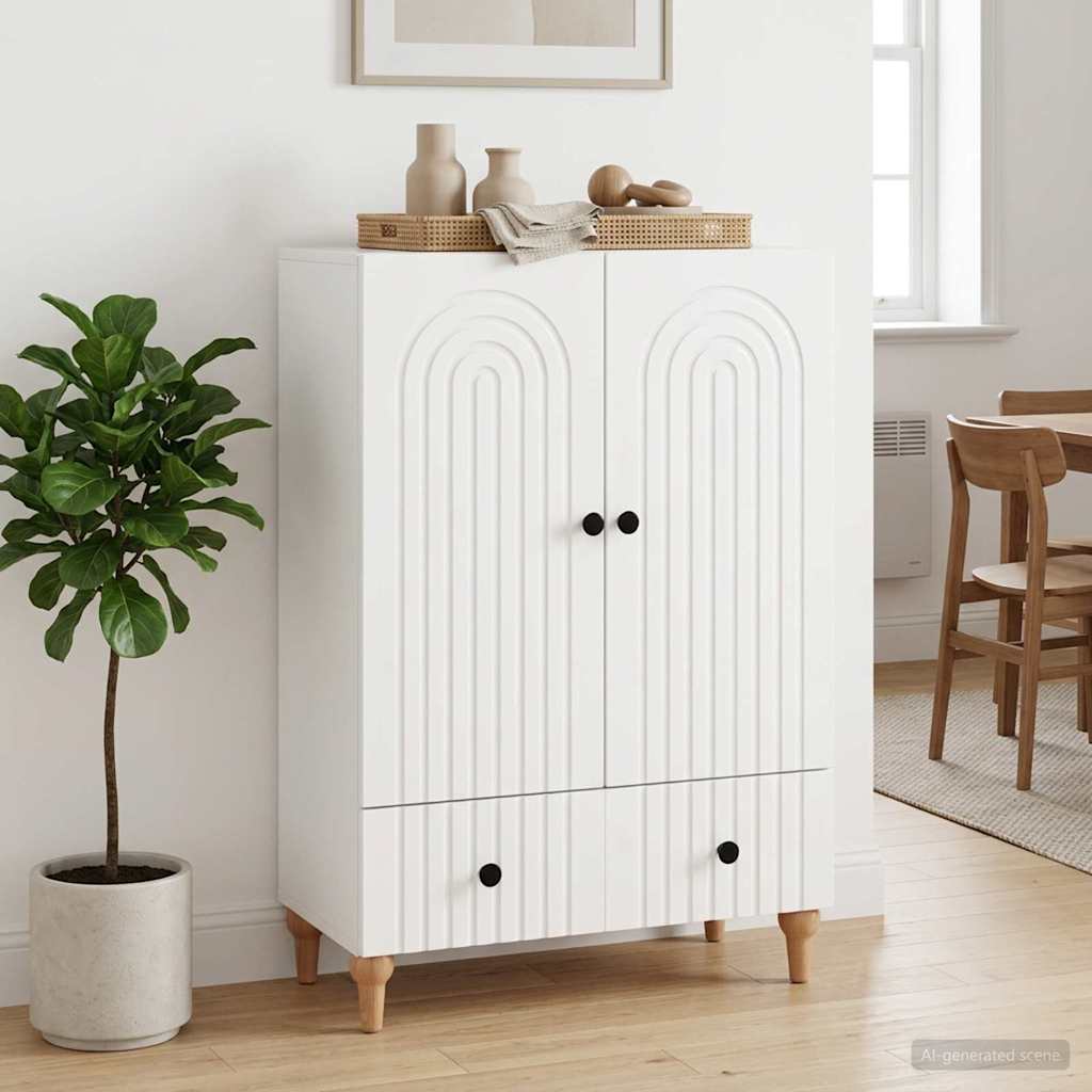 vidaXL Bufet Biały 66 x 34,5 x 95 cm Drewno inżynieryjne