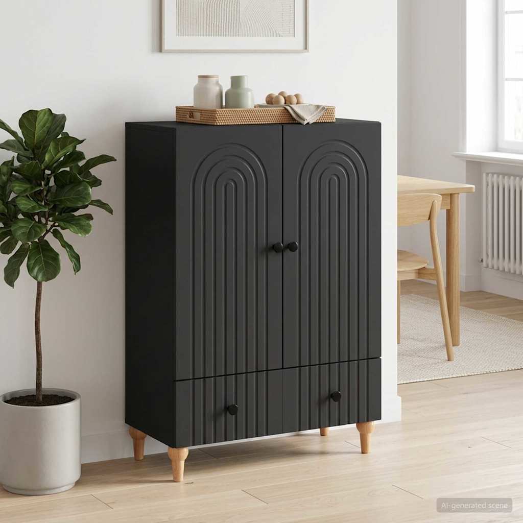 vidaXL Bufet z szufladą Czarny 66 x 34,5 x 95 cm Drewno inżynieryjne