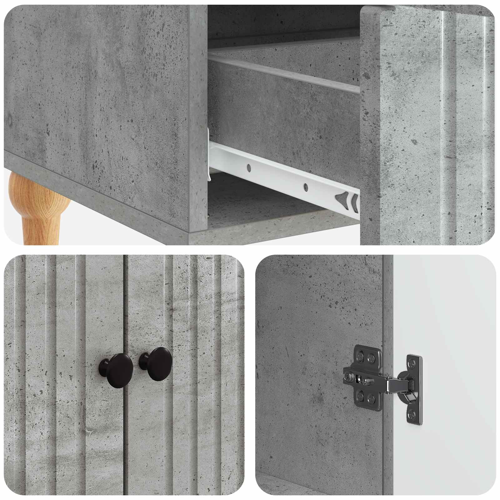 vidaXL Bufet Betonowy szary 66 x 34,5 x 95 cm Drewno inżynieryjne