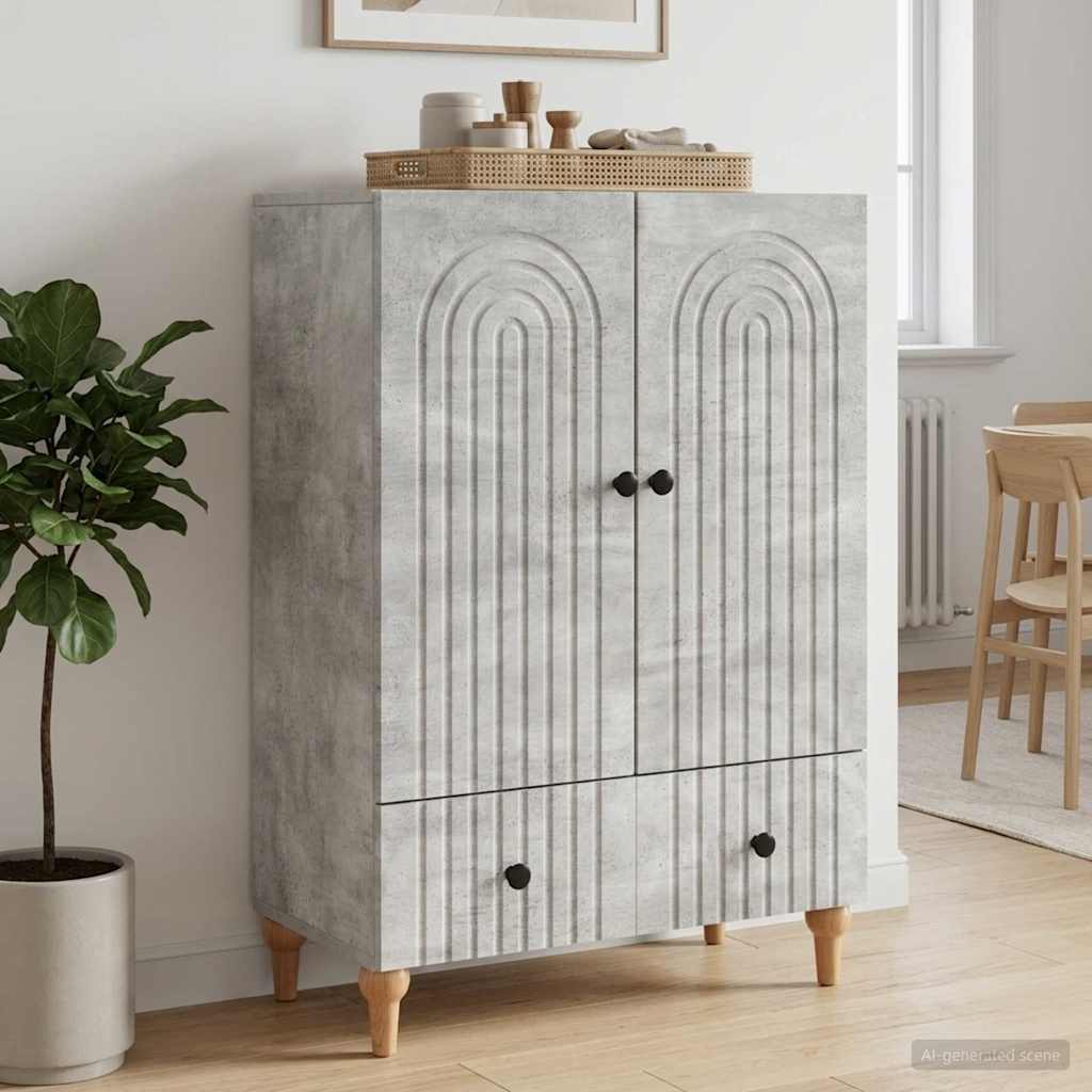 vidaXL Bufet Betonowy szary 66 x 34,5 x 95 cm Drewno inżynieryjne