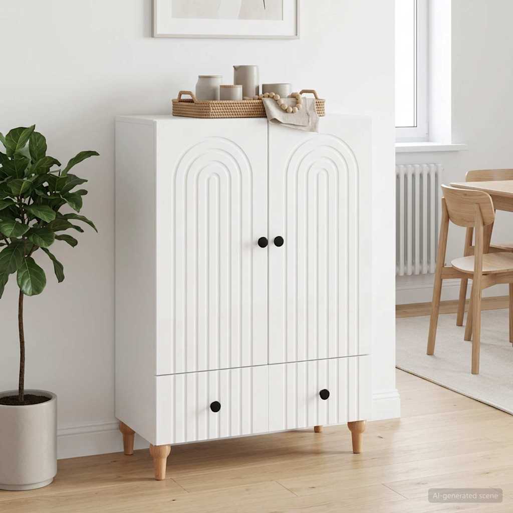 vidaXL Bufet Biały wysoki połysk 66 x 34,5 x 95 cm Drewno inżynieryjne