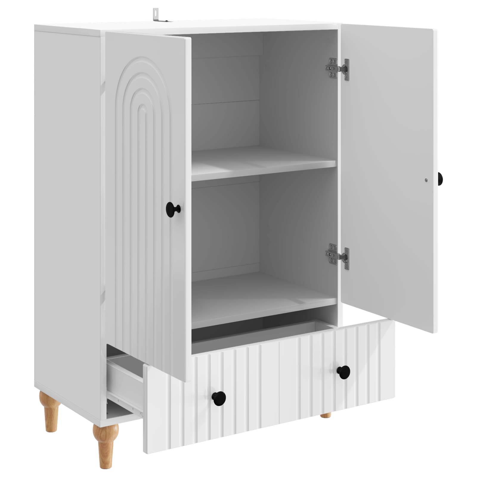 vidaXL Bufet Biały wysoki połysk 66 x 34,5 x 95 cm Drewno inżynieryjne