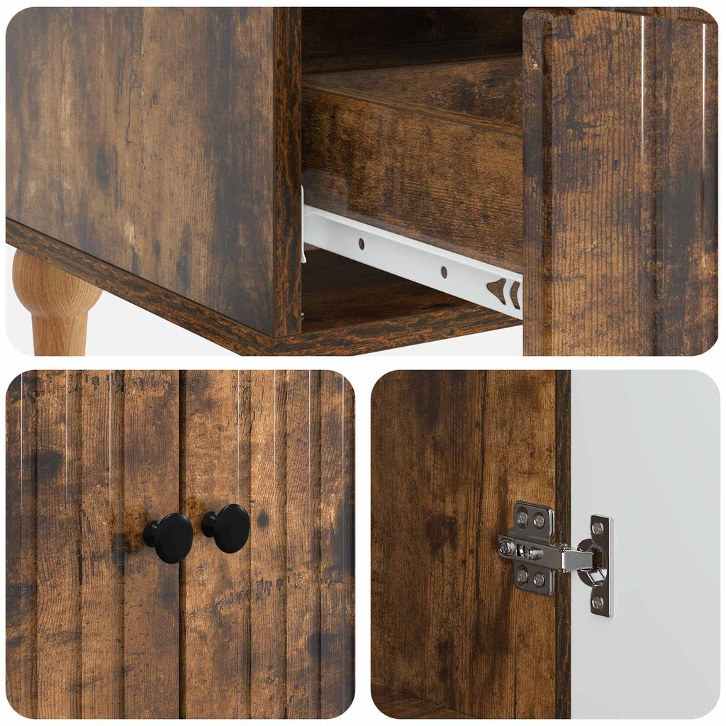 vidaXL Bufet Dąb wędzony 66 x 34,5 x 95 cm Drewno inżynieryjne