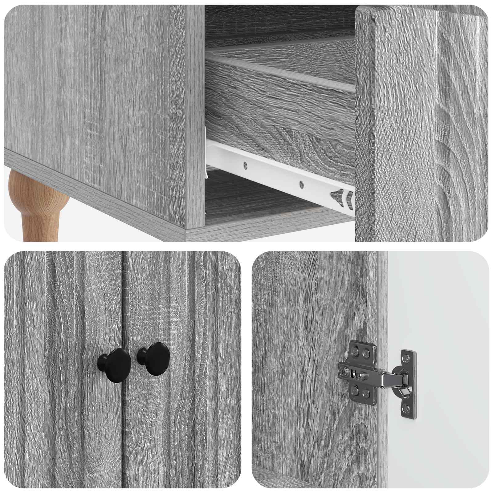 vidaXL Bufet Szary Sonoma 66 x 34,5 x 95 cm Drewno inżynieryjne