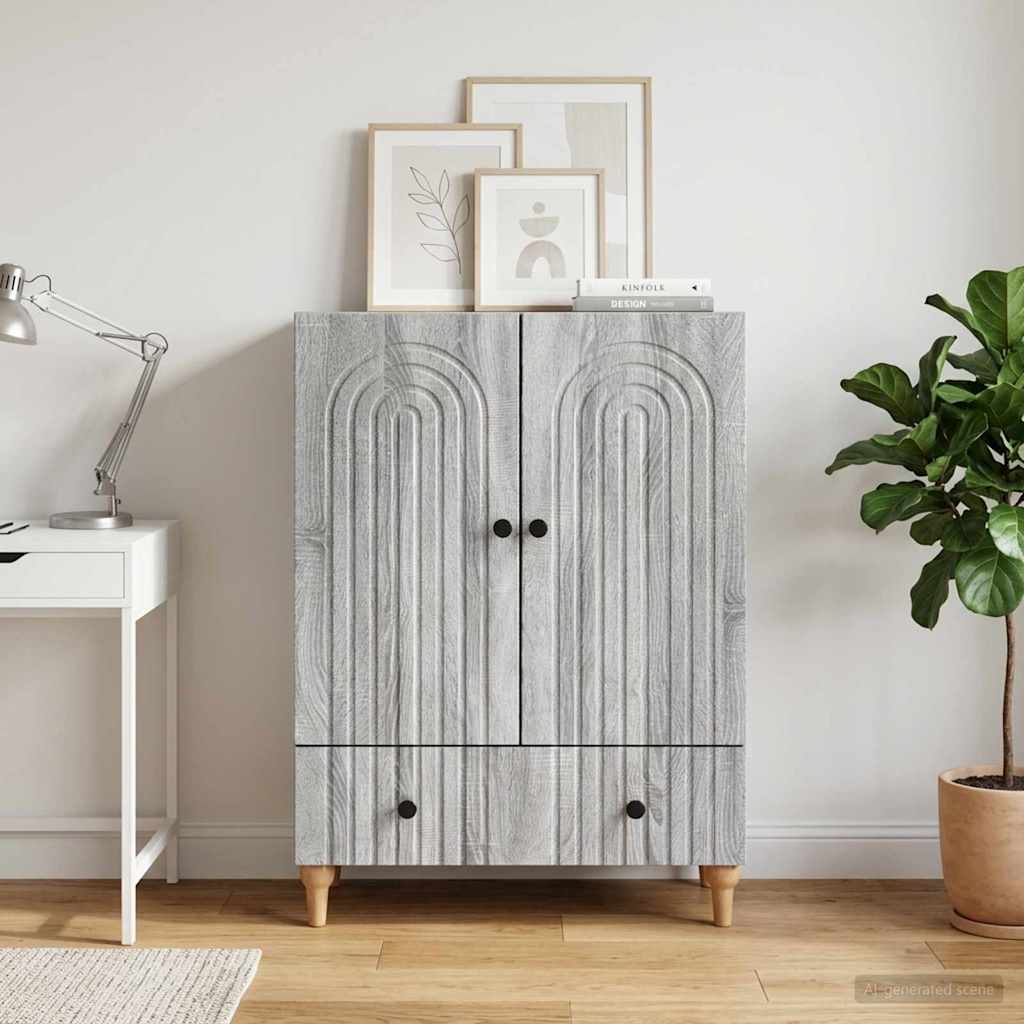 vidaXL Bufet Szary Sonoma 66 x 34,5 x 95 cm Drewno inżynieryjne