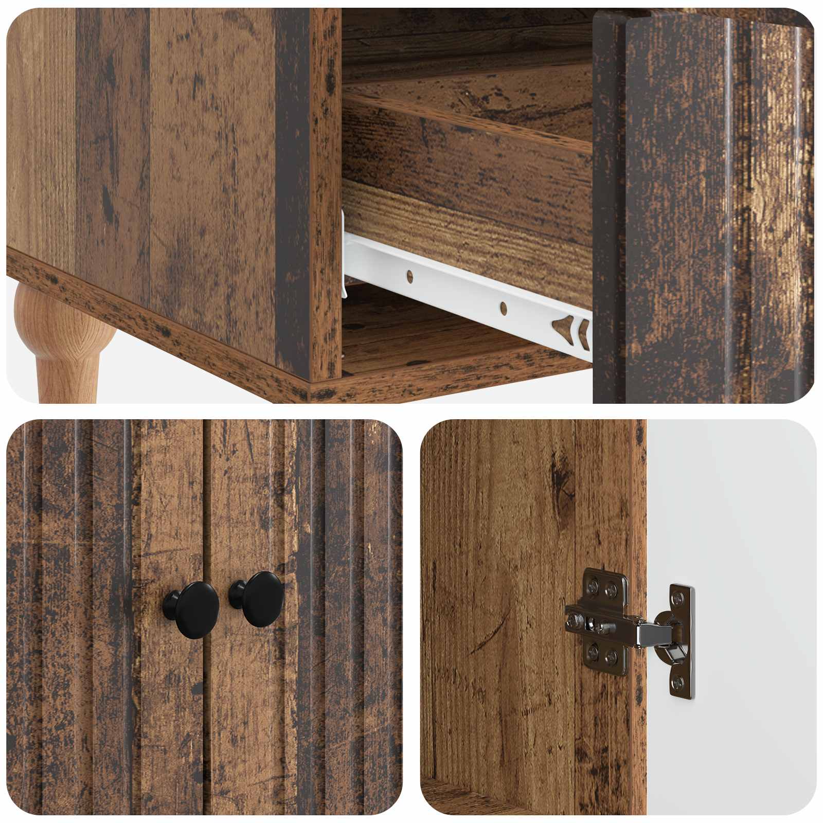 vidaXL Bufet Stare drewno 66 x 34,5 x 95 cm Drewno inżynieryjne