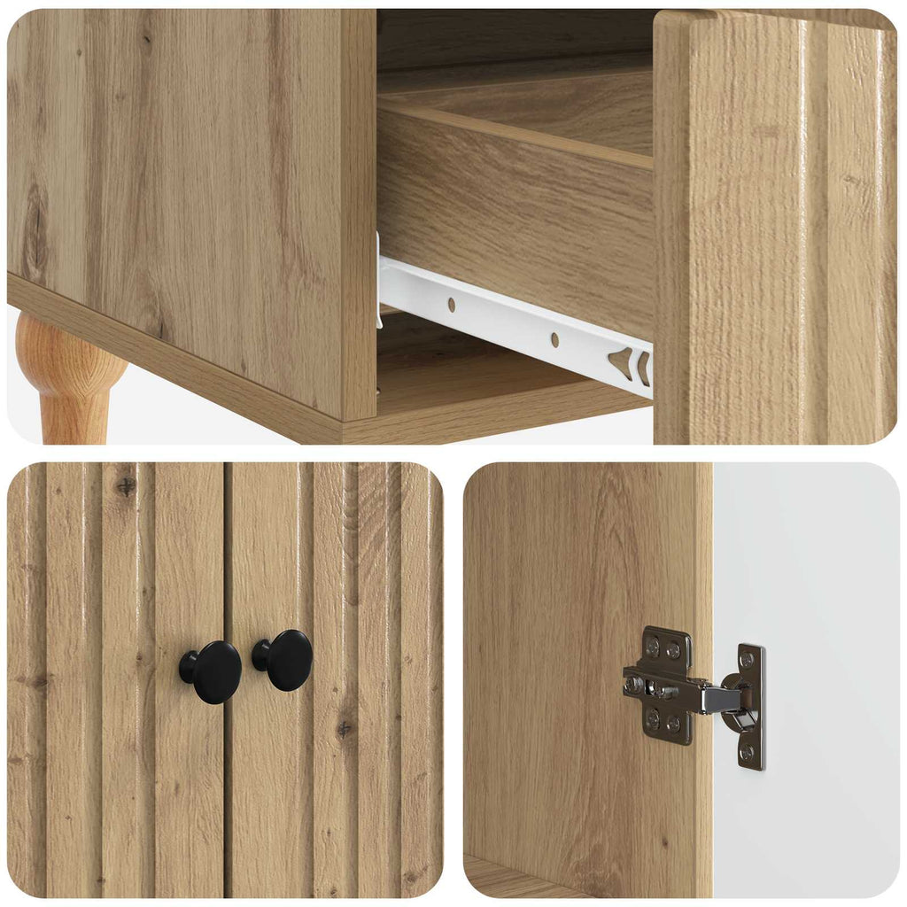 vidaXL Bufet Dąb artisan 66 x 34,5 x 95 cm Drewno inżynieryjne