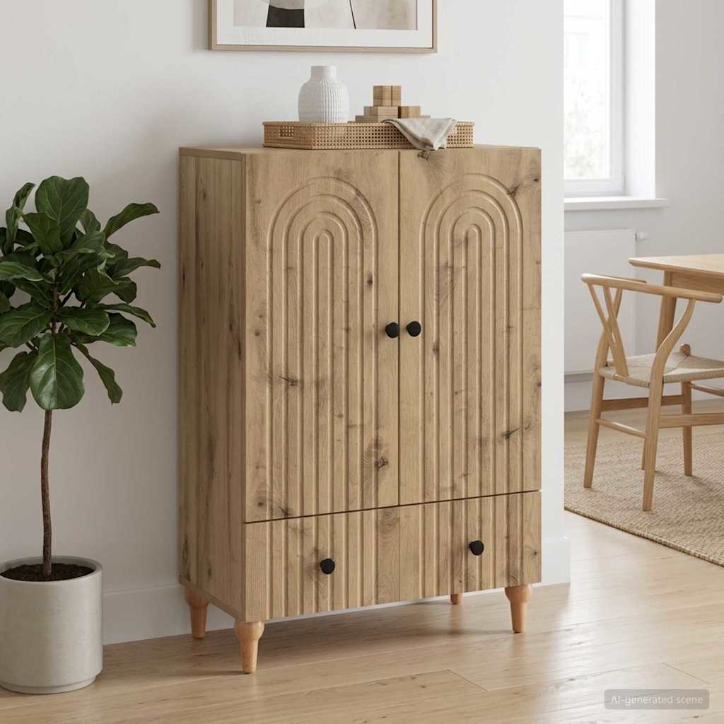 vidaXL Bufet Dąb artisan 66 x 34,5 x 95 cm Drewno inżynieryjne