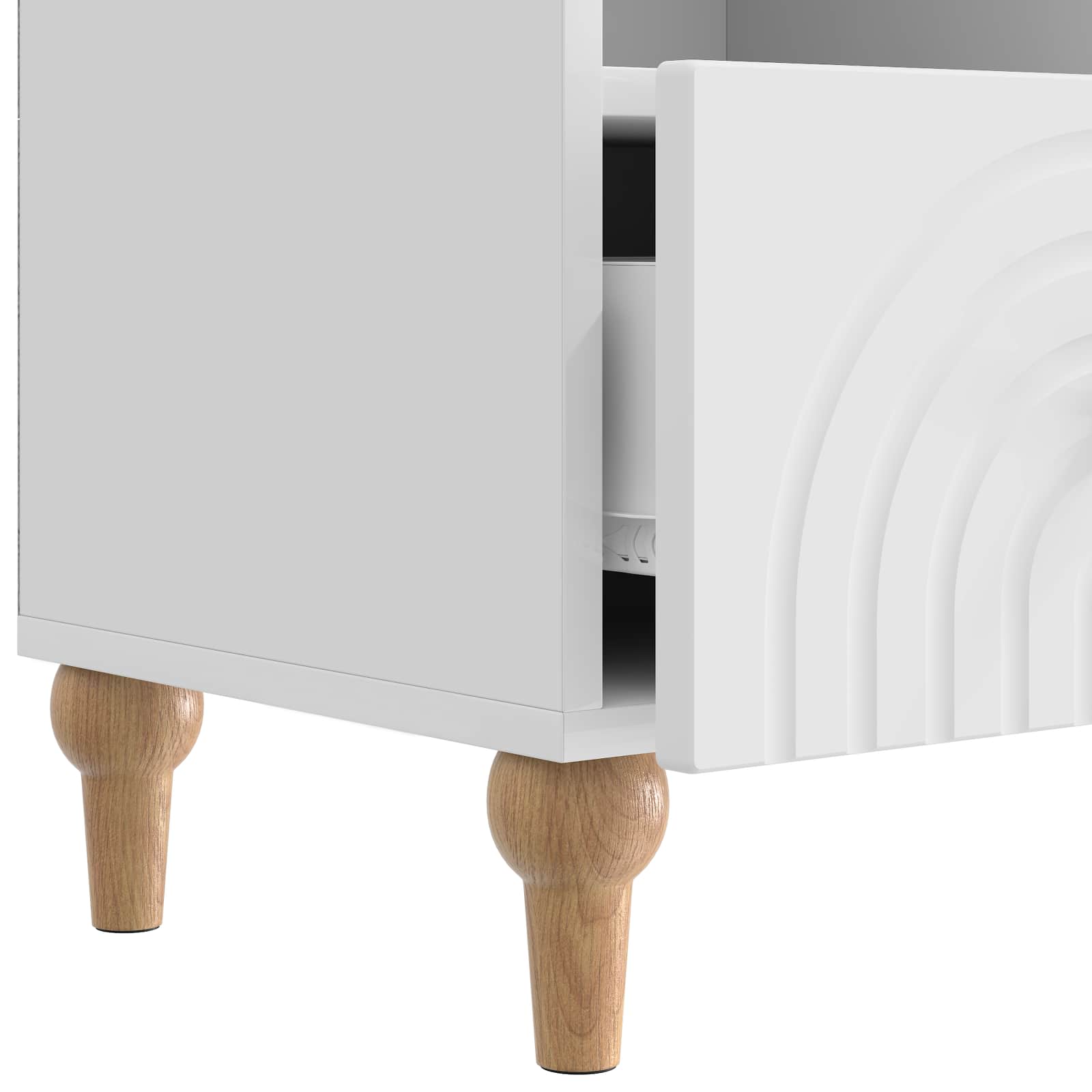 vidaXL Szafka pod telewizor Biały Wysoki Połysk 102 x 34,5 x 50 cm