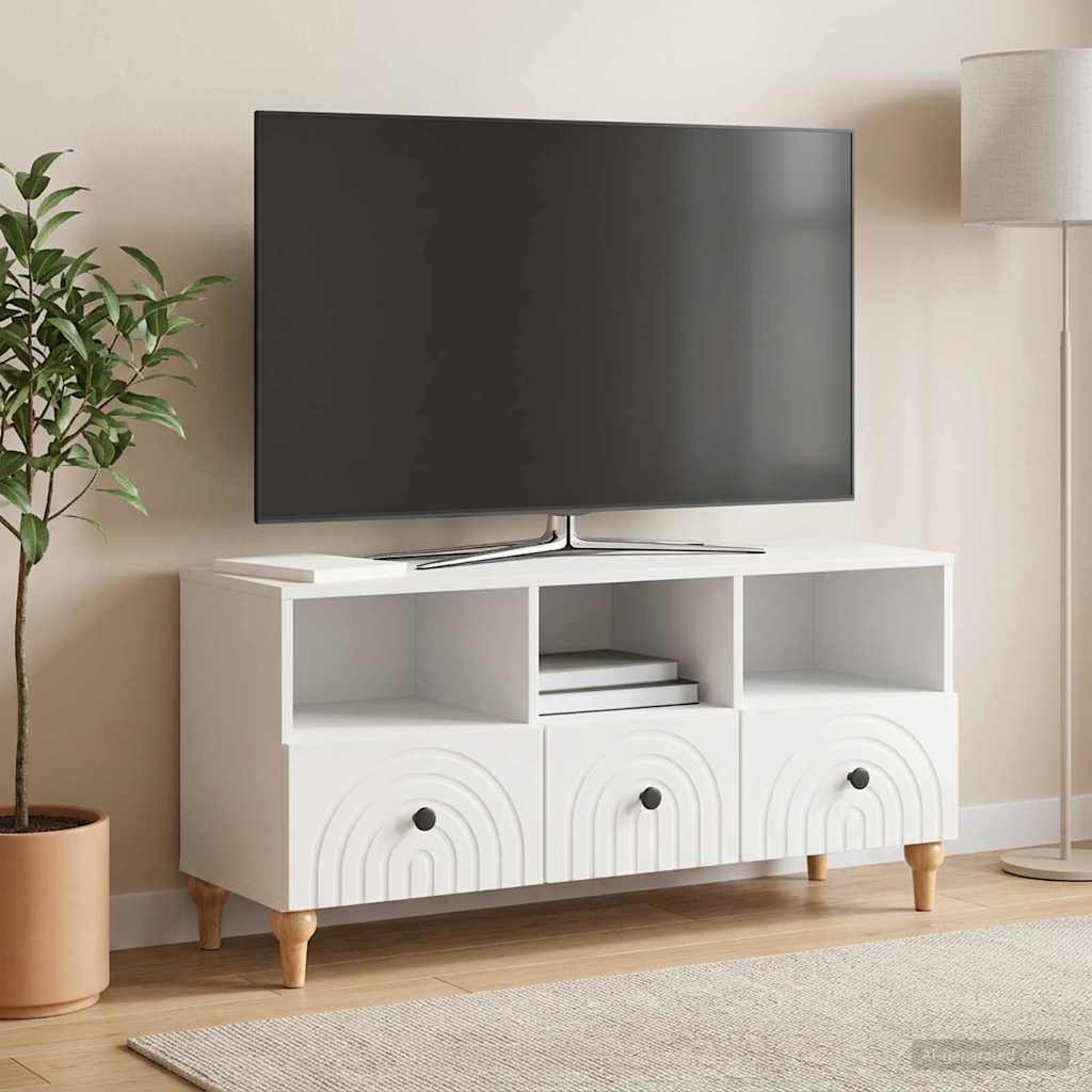 vidaXL Szafka pod telewizor Biały Wysoki Połysk 102 x 34,5 x 50 cm