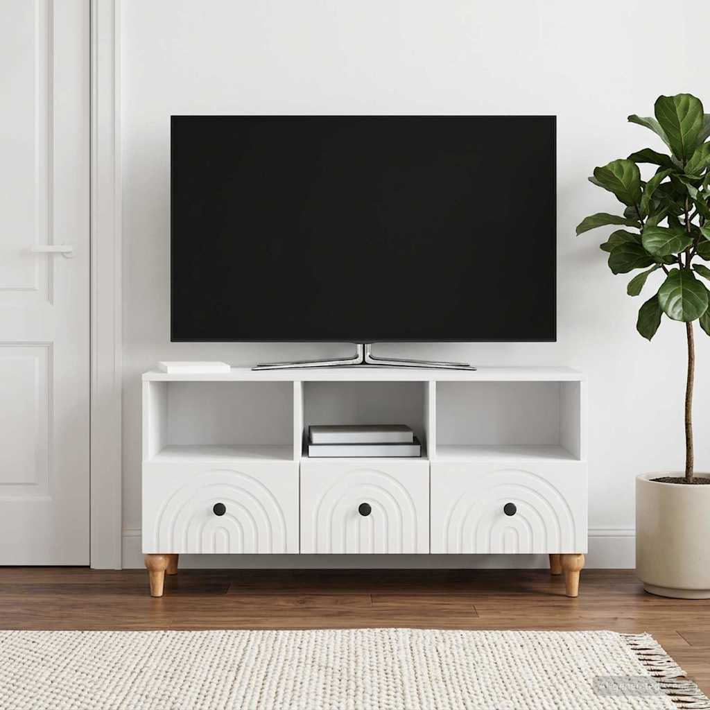 vidaXL Szafka pod telewizor Biały Wysoki Połysk 102 x 34,5 x 50 cm