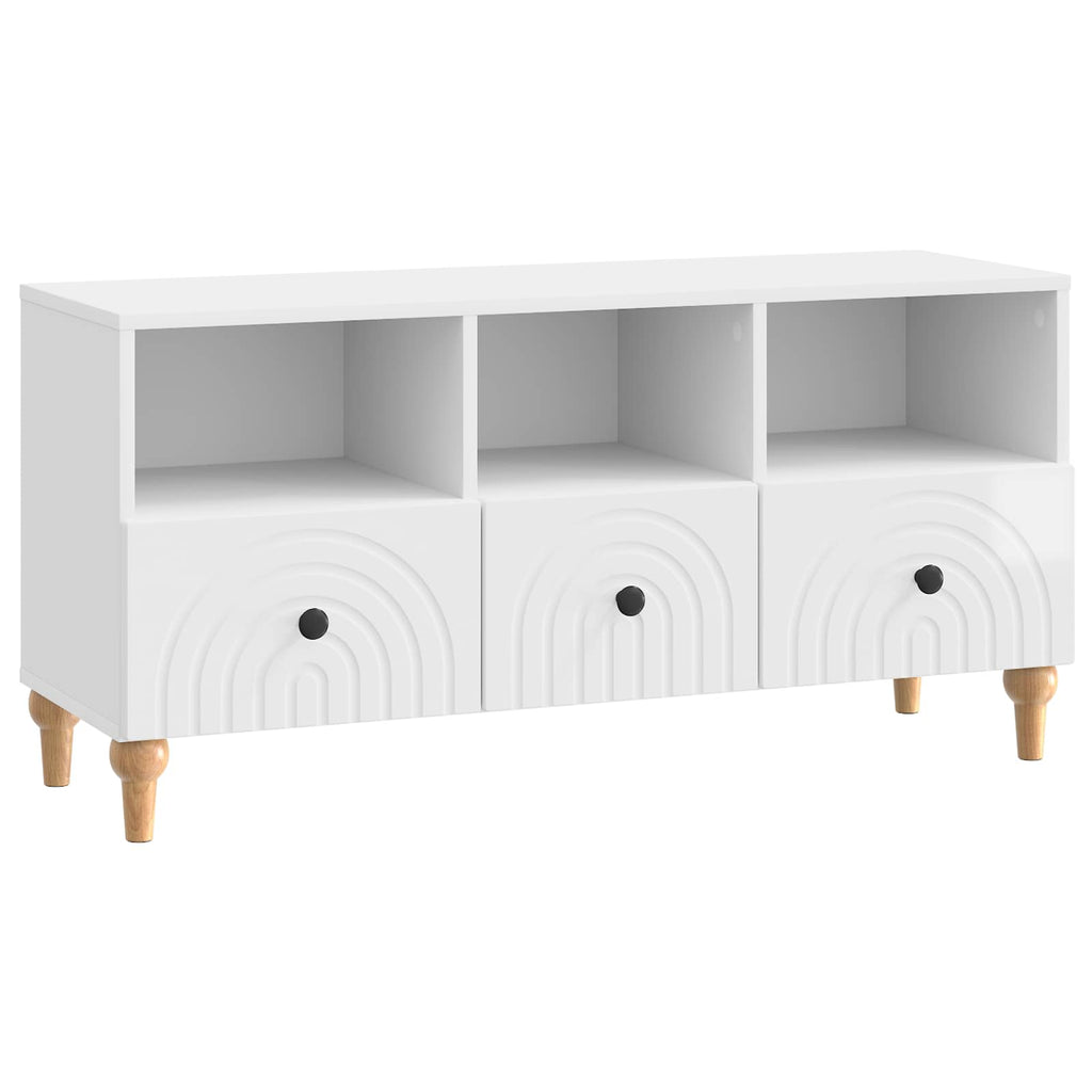 vidaXL Szafka pod telewizor Biały Wysoki Połysk 102 x 34,5 x 50 cm
