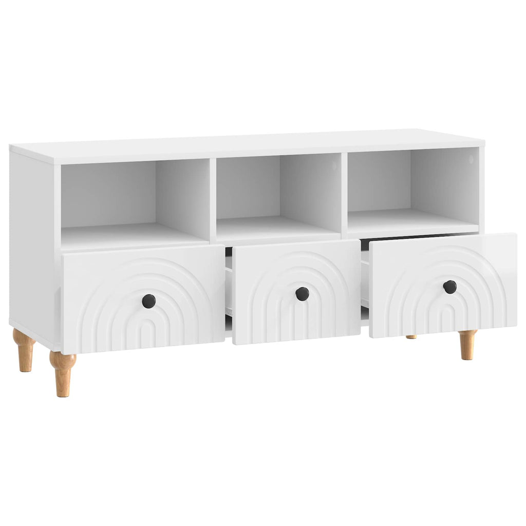 vidaXL Szafka pod telewizor Biały Wysoki Połysk 102 x 34,5 x 50 cm