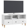 vidaXL Szafka pod telewizor Biały Wysoki Połysk 102 x 34,5 x 50 cm