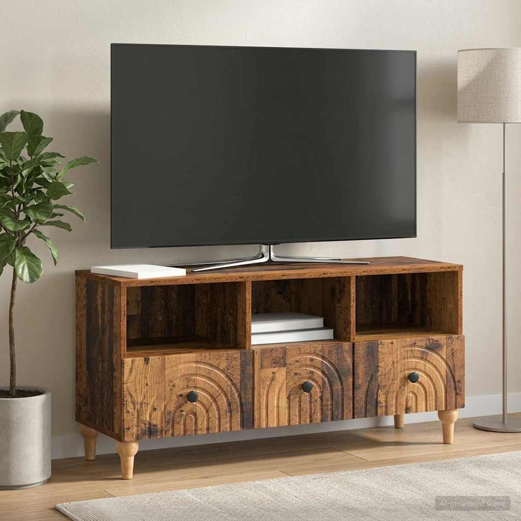 vidaXL Szafka pod telewizor Stare drewno 102 x 34,5 x 50 cm