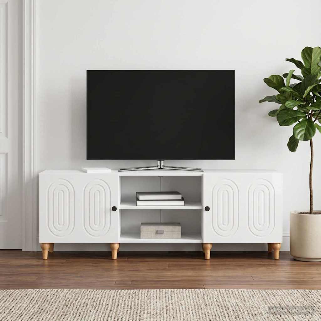 vidaXL Szafka pod telewizor Biały wysoki połysk 150 x 31 x 50 cm