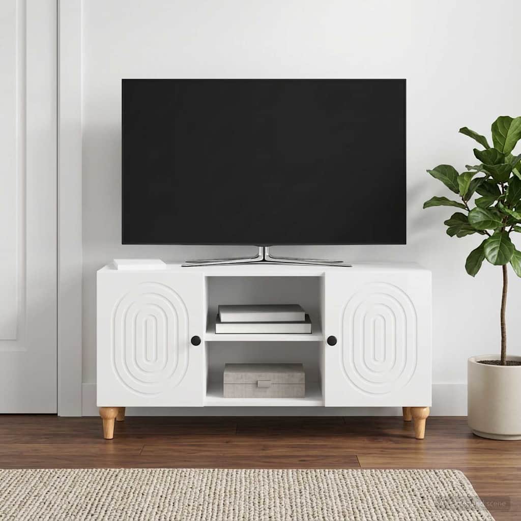 vidaXL Szafka pod telewizor Biały wysoki połysk 102 x 34,5 x 50 cm