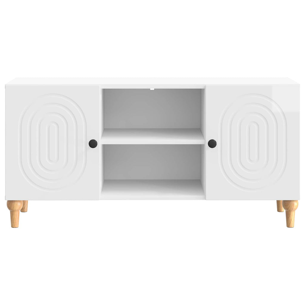 vidaXL Szafka pod telewizor Biały wysoki połysk 102 x 34,5 x 50 cm