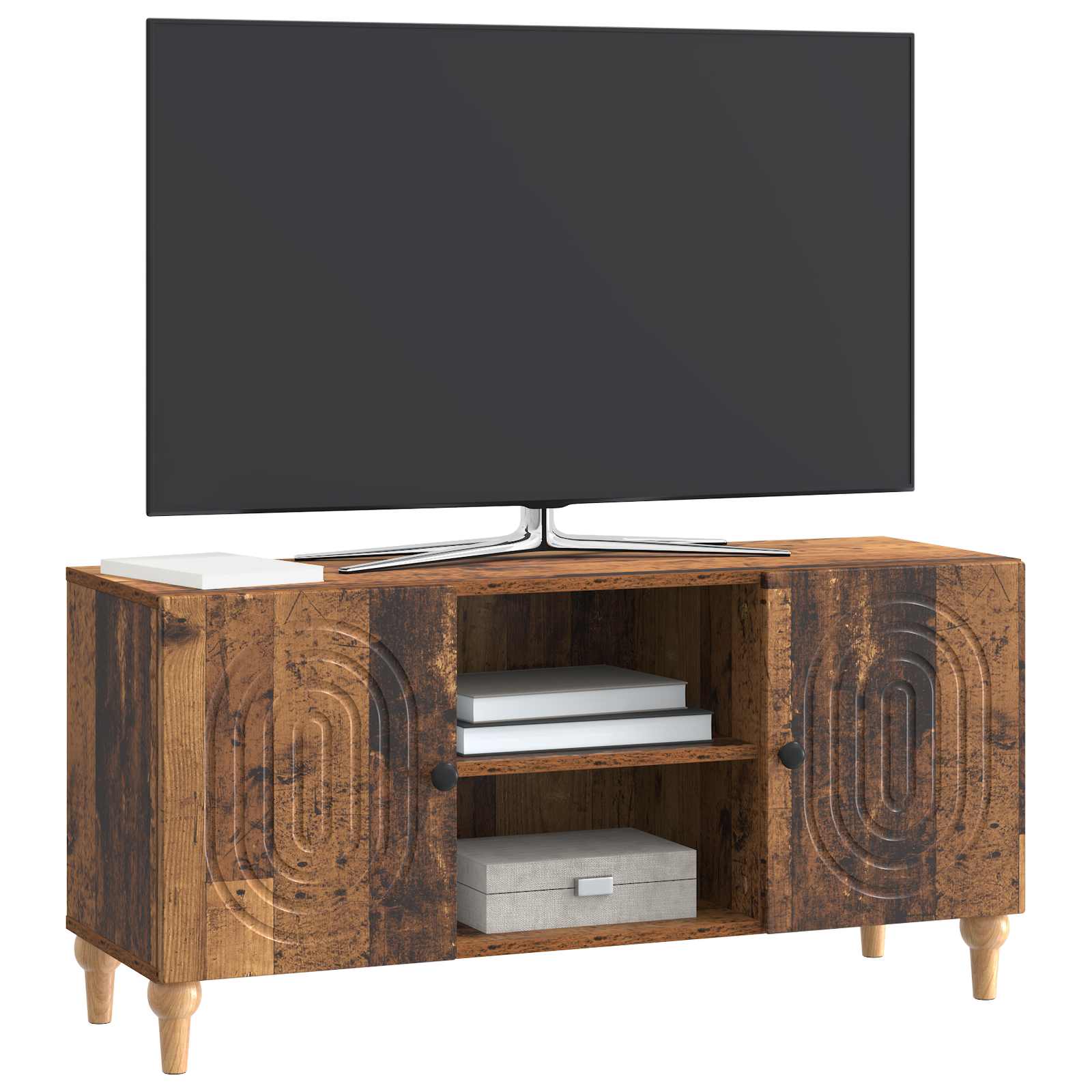vidaXL Szafka pod telewizor Stare drewno 102 x 34,5 x 50 cm