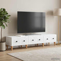 vidaXL Szafka pod telewizor z szufladą Biały 147 x 34,5 x 30 cm