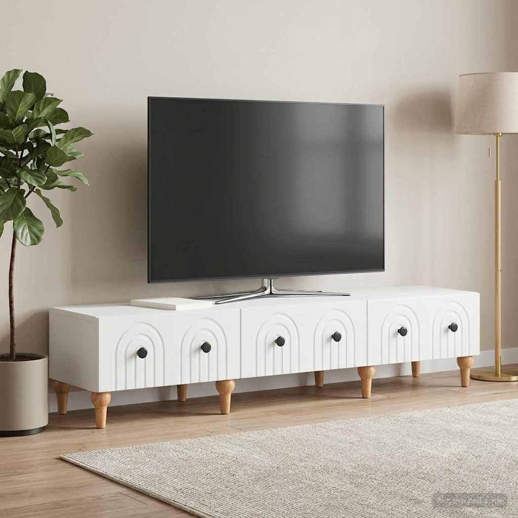 vidaXL Szafka pod telewizor z szufladą Biały 147 x 34,5 x 30 cm