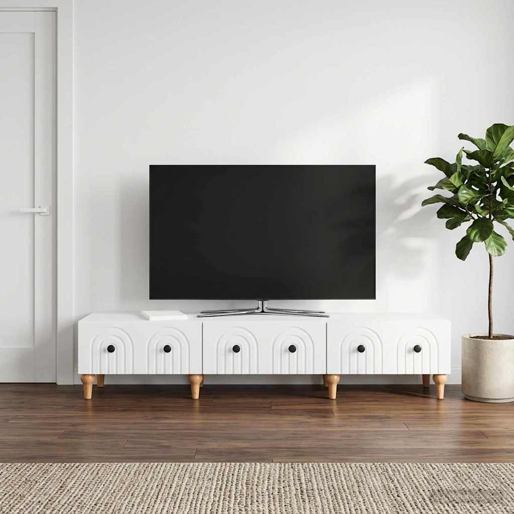 vidaXL Szafka pod telewizor z szufladą Biały 147 x 34,5 x 30 cm