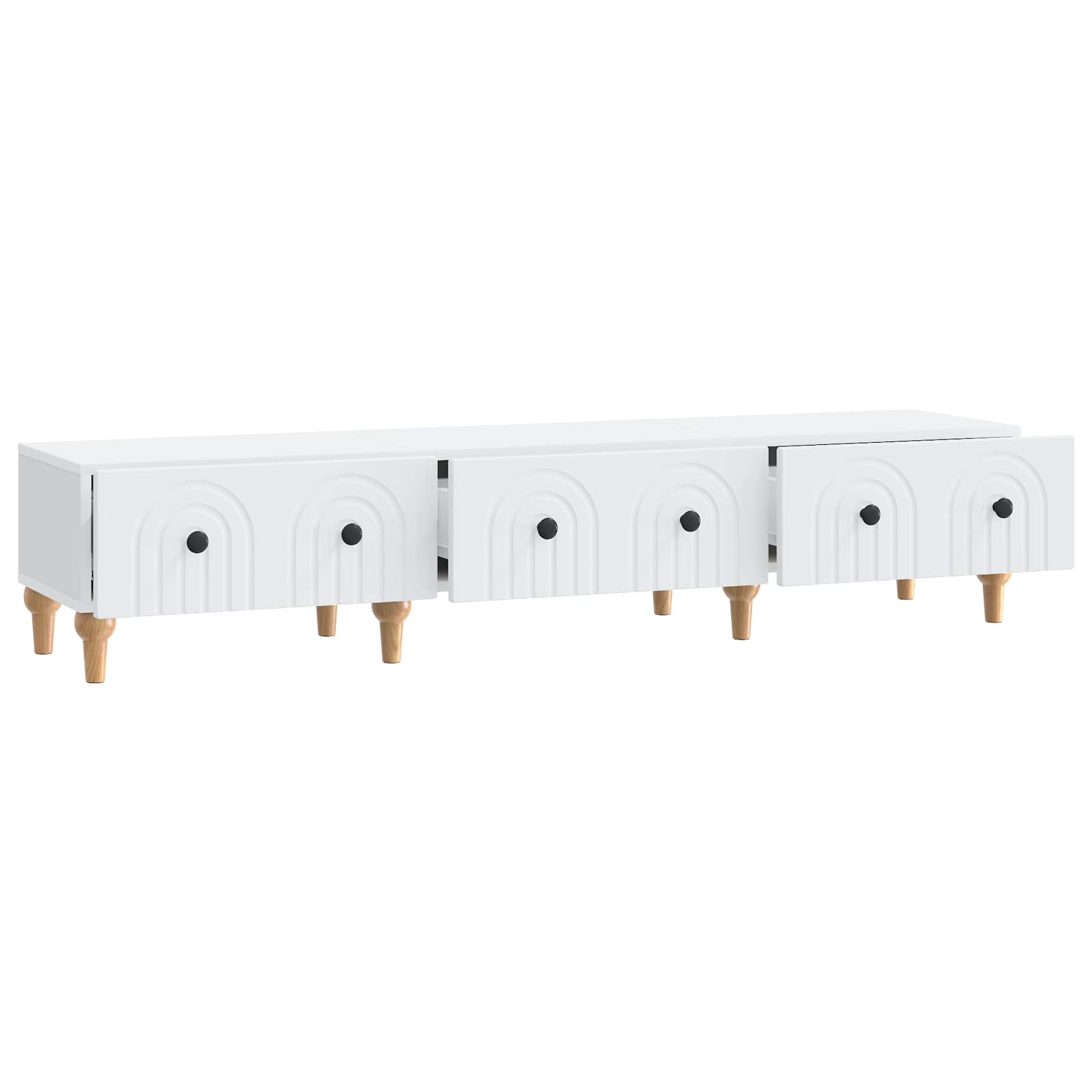 vidaXL Szafka pod telewizor z szufladą Biały 147 x 34,5 x 30 cm