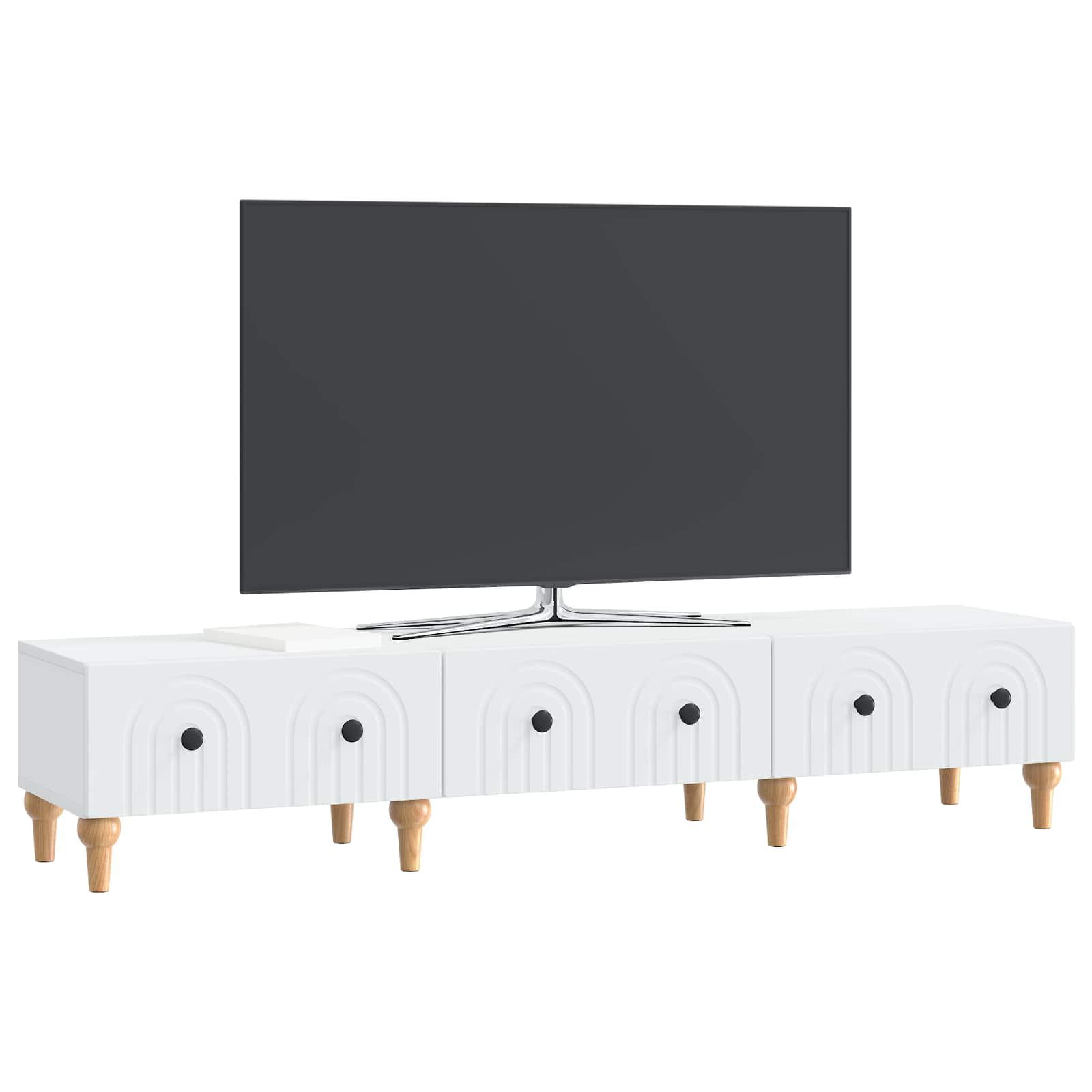vidaXL Szafka pod telewizor z szufladą Biały 147 x 34,5 x 30 cm
