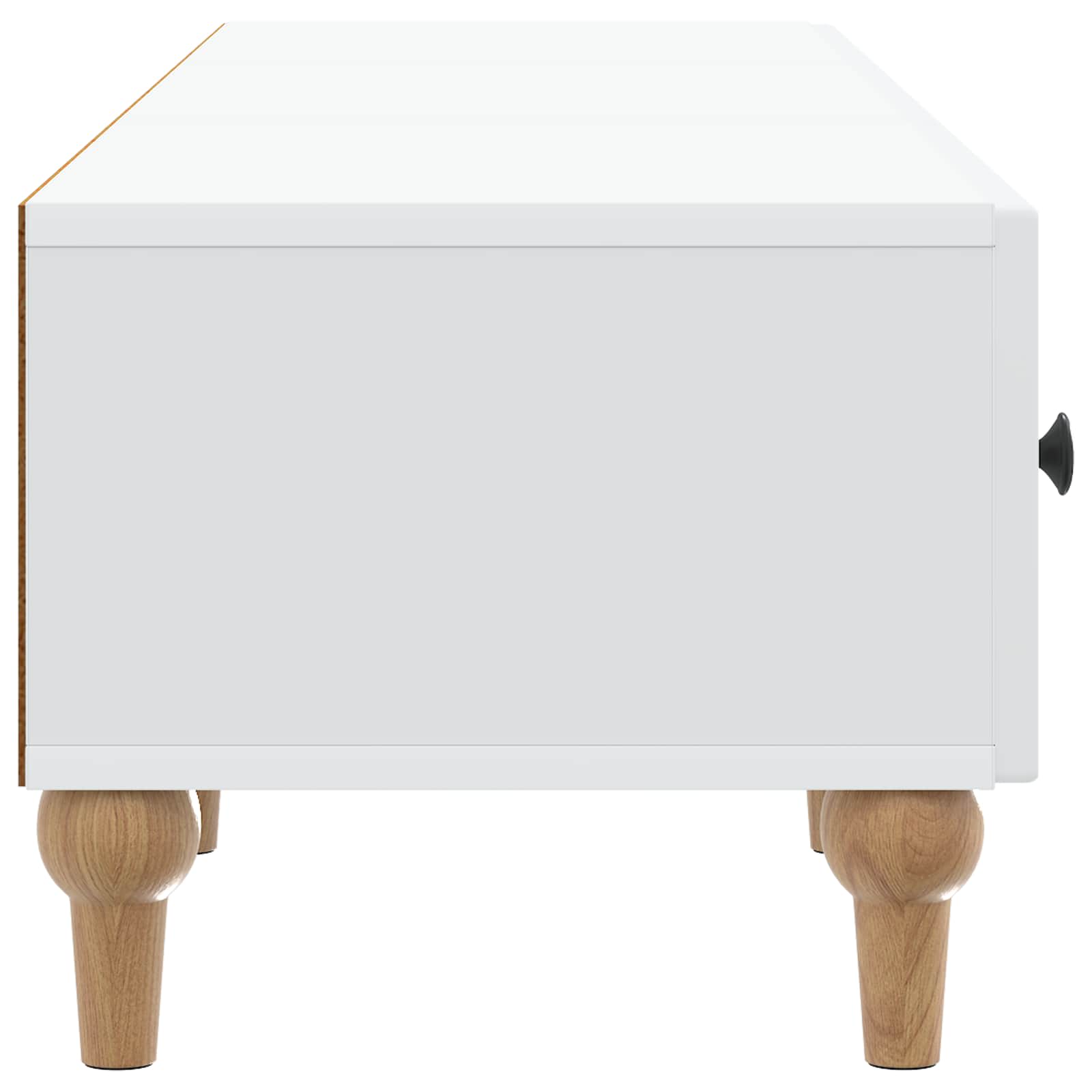 vidaXL Szafka pod telewizor z szufladą Biały 147 x 34,5 x 30 cm